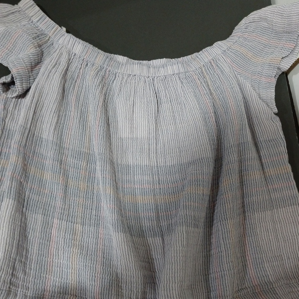 Cloth & Stone Lt. Blue 100% Cotton Top Size L NWT